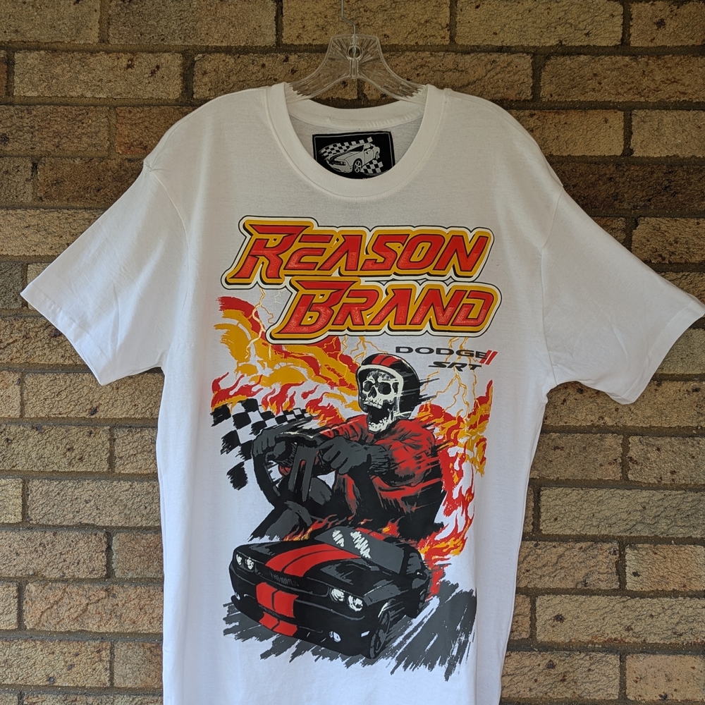 Reason Brand White Tee with Red and Black Graphic - Picture 2 of 6
